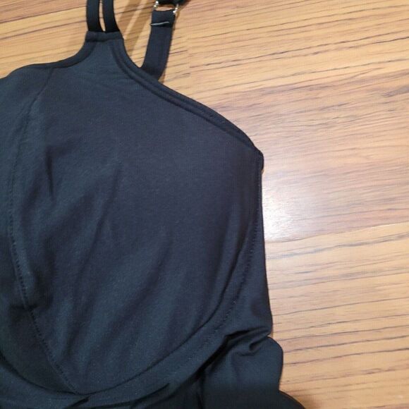 Birdsong Size 32DDD Bare‎ Necessities Black Underwire Wrap Tankini Swim Top - Picture 13 of 16